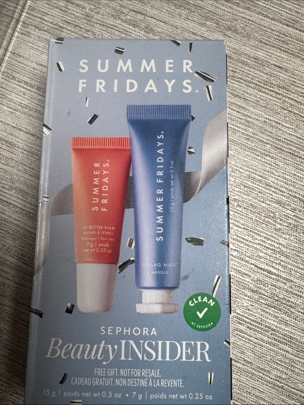Summer Fridays Duo Lip Butter Balm Coral & Blue Face Mask